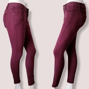 Burgundy "Ribbon" Brand Skinny Jeans Size 27